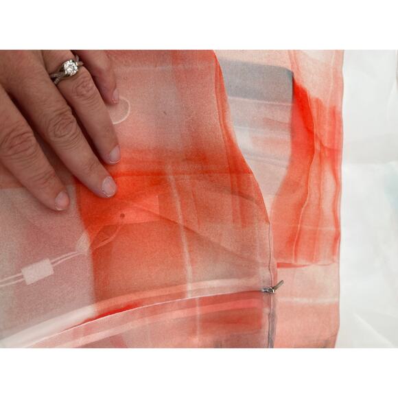 HUGO BOSS Asymmetrical Difuna Silk Blend Collage Print Cocktail Dress 4 NWT - Picture 11 of 11